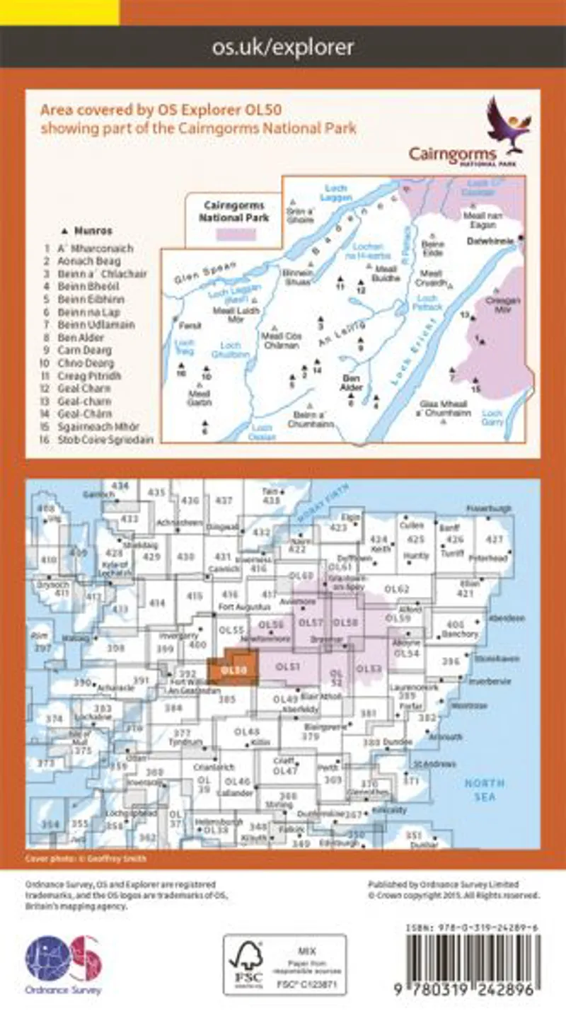 OS Explorer Map OL50 - Ben Alder Loch Ericht and Loch Laggan-1